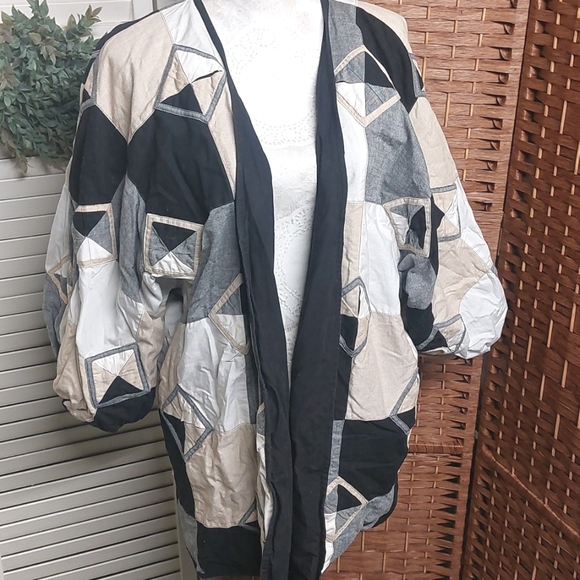 Vintage Coat, Quilted, Patchwork, Mixed Media Art To Wear - Picture 10 of 10